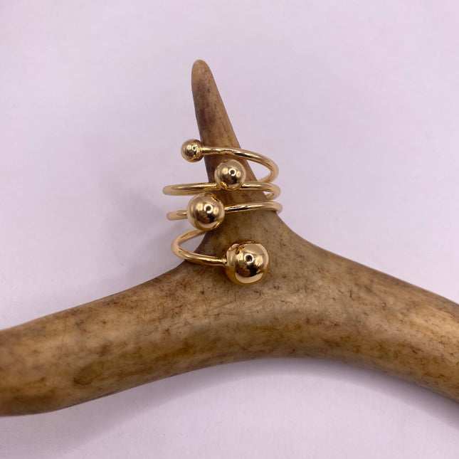 Vintage Modern Gold Ring| 9k Gold Filled Band | Unique Gift Statement Cocktail Ring