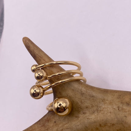 Vintage Modern Gold Ring| 9k Gold Filled Band | Unique Gift Statement Cocktail Ring