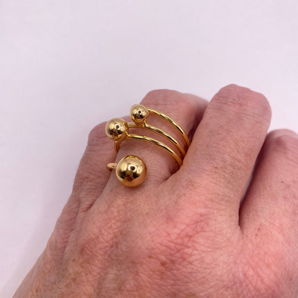 Vintage Modern Gold Ring| 9k Gold Filled Band | Unique Gift Statement Cocktail Ring