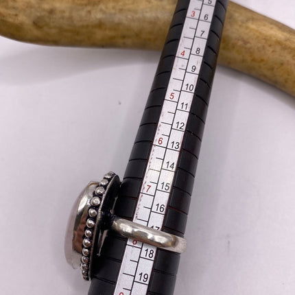 Vintage Silver Bronze Boho Ring | Rose Quartz Heart | Unique Gift Statement Ring