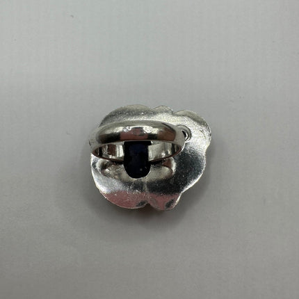 Vintage Raw Blue Sapphire Purple Amethyst Ring
