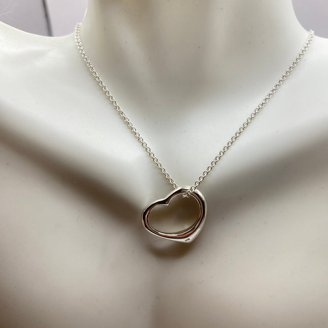 Vintage Floating Heart Heart Necklace - Dainty 925 Sterling Silver Chain, Delicate Design, Free US Shipping