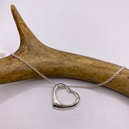 Vintage Floating Heart Heart Necklace - Dainty 925 Sterling Silver Chain, Delicate Design, Free US Shipping