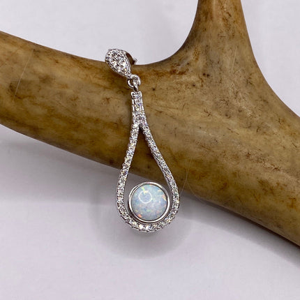 Vintage Earrings | Tiny White Fire Opal Gemstone Dainty Dangle Earrings - 925 Sterling Silver | Everyday or Special Occasion