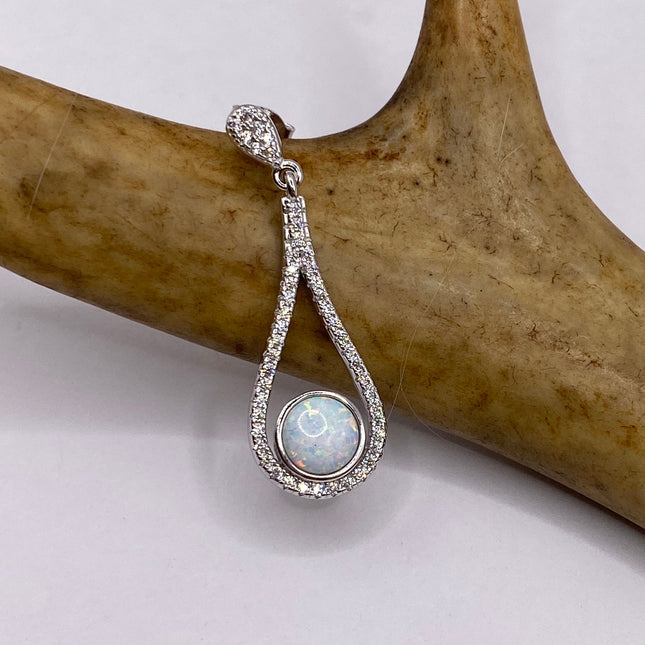 Vintage Earrings | Tiny White Fire Opal Gemstone Dainty Dangle Earrings - 925 Sterling Silver | Everyday or Special Occasion