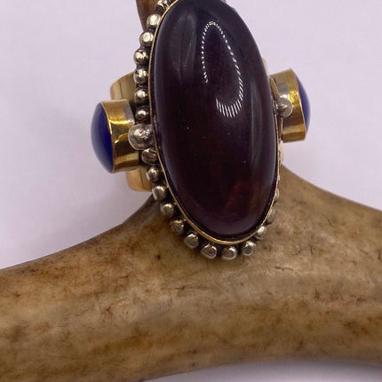 Vintage Silver Bronze Poison Ring | Purple Amethyst | Unique Gift Statement Ring