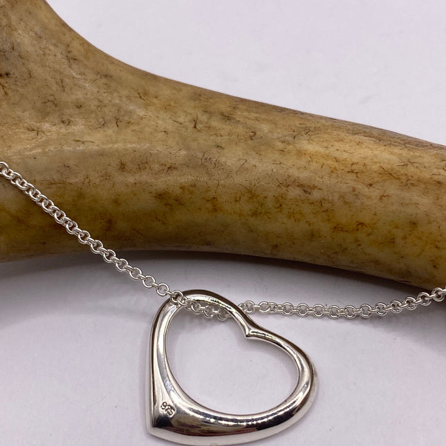 Vintage Floating Heart Heart Necklace - Dainty 925 Sterling Silver Chain, Delicate Design, Free US Shipping