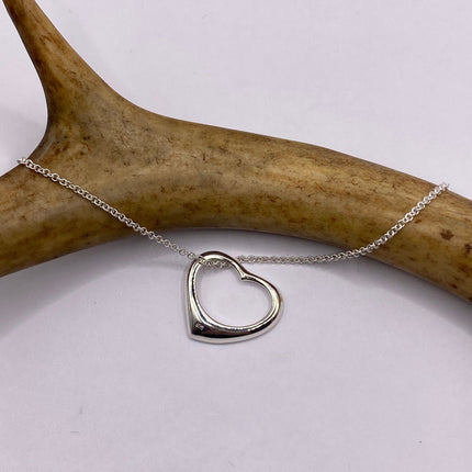Vintage Floating Heart Heart Necklace - Dainty 925 Sterling Silver Chain, Delicate Design, Free US Shipping