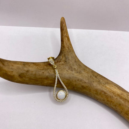 Vintage Earrings | Tiny White Fire Opal Gemstone Dainty Dangle Earrings - 925 Sterling Silver | Everyday or Special Occasion