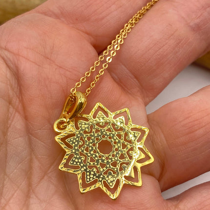 Vintage Gold Pendant Necklace | 9K GF Tiny Tree of Life Love Lucky Memory Charm Delicate Gold Chain | Everyday Stacking Wedding Prom Jewelry