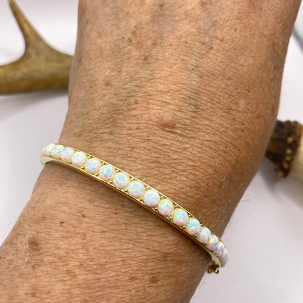 Vintage Minimal Tennis Bracelet | Blue Fire Opal Gemstone Cubic Zirconia Crystal Diamond Gold 925 Sterling Silver