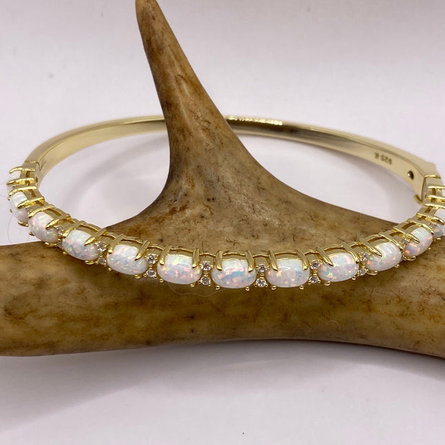 Vintage Minimal Tennis Bracelet | Blue Fire Opal Gemstone Cubic Zirconia Crystal Diamond Gold 925 Sterling Silver