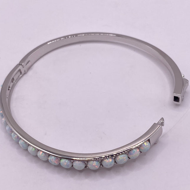 Vintage Minimal Tennis Bracelet | Blue Fire Opal Gemstone Cubic Zirconia Crystal Diamond 925 Sterling Silver
