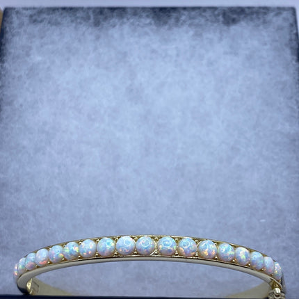 Vintage Minimal Tennis Bracelet | Blue Fire Opal Gemstone Cubic Zirconia Crystal Diamond Gold 925 Sterling Silver