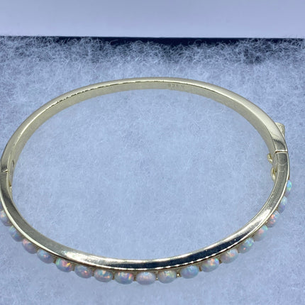 Vintage Minimal Tennis Bracelet | Blue Fire Opal Gemstone Cubic Zirconia Crystal Diamond Gold 925 Sterling Silver