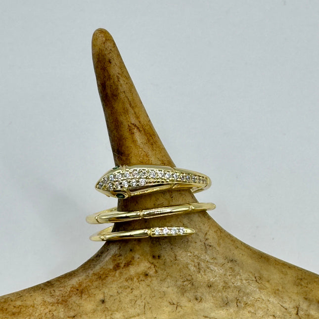 Vintage Tiny Gold Snake Ring | 925 Sterling Silver | Wedding Ring Thumb Band | Unique Serpent Ring | Free US Shipping!