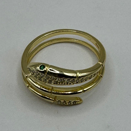 Vintage Tiny Gold Snake Ring | 925 Sterling Silver | Wedding Ring Thumb Band | Unique Serpent Ring | Free US Shipping!