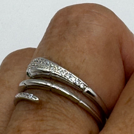 Vintage Tiny Silver Snake Ring | 925 Sterling Silver | Wedding Ring Thumb Band | Unique Serpent Ring | Free US Shipping!