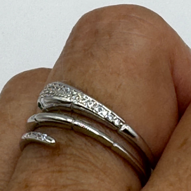 Vintage Tiny Silver Snake Ring | 925 Sterling Silver | Wedding Ring Thumb Band | Unique Serpent Ring | Free US Shipping!