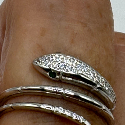 Vintage Tiny Silver Snake Ring | 925 Sterling Silver | Wedding Ring Thumb Band | Unique Serpent Ring | Free US Shipping!