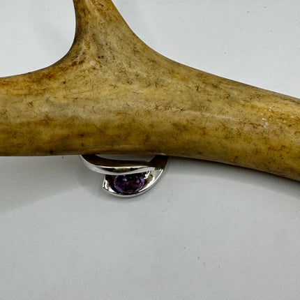 Vintage Purple Amethyst Ring Band 925 Sterling Silver