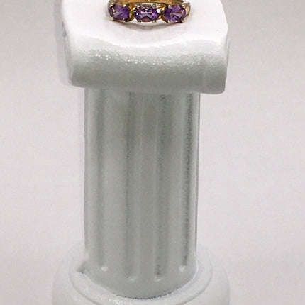 Vintage Purple Amethyst Ring Band 925 Sterling Silver