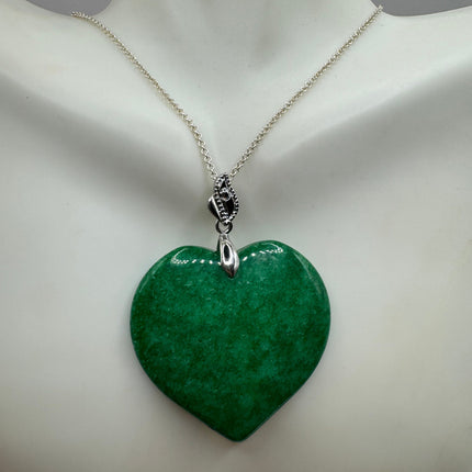 Vintage Green Jade Choker 925 Sterling Silver Necklace
