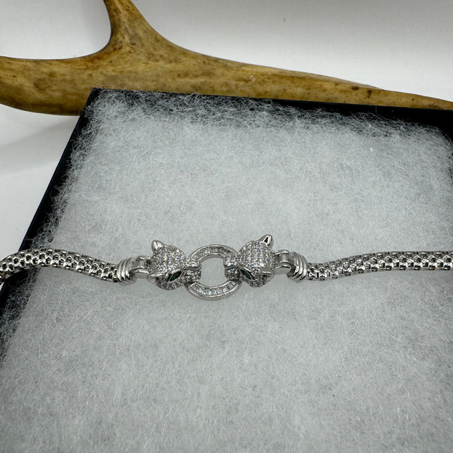 Vintage Silver Tennis Bracelet | Crystal Diamond Cubic Zirconia | 925 Sterling Silver