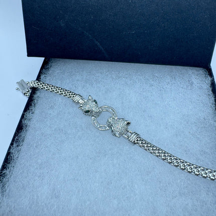 Vintage Silver Tennis Bracelet | Crystal Diamond Cubic Zirconia | 925 Sterling Silver