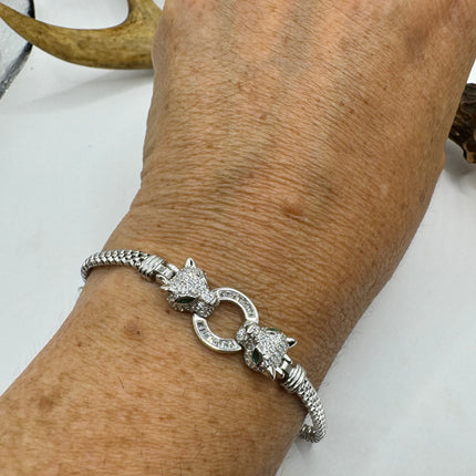 Vintage Silver Tennis Bracelet | Crystal Diamond Cubic Zirconia | 925 Sterling Silver