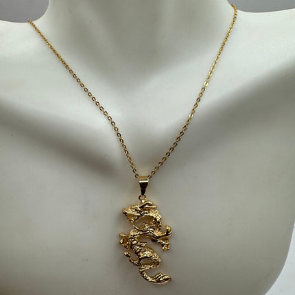 Vintage Gold Filled Dragon Necklace Link Chain Necklace for Him for Her or for Anyone
