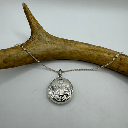 Vintage Silver Locket | Tiny Silver Heart Photo Memory Charm Pendant | 925 Sterling Silver Delicate Chain | Small Photo Mini Memory Necklace