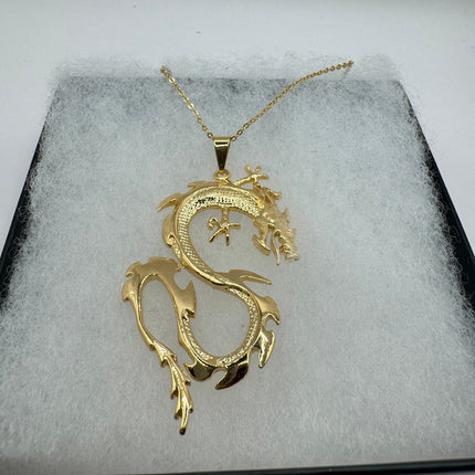 Vintage Gold Filled Dragon Necklace Link Chain Necklace for Him for Her or for Anyone