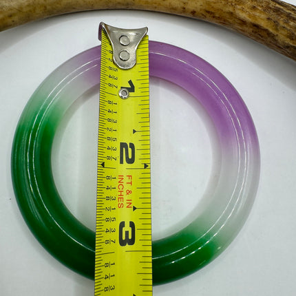 Vintage Green Jade Purple Bangle Bracelet | Aventurine Crystal Lucky Green Jade Bracelet | Bracelet