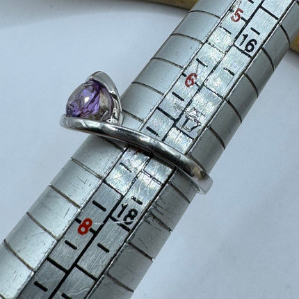 Vintage Purple Amethyst Ring Band 925 Sterling Silver