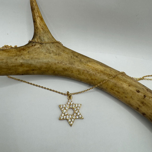 Vintage Silver Star of David Pendant Necklace | 925 Sterling Silver Jewish Star Statement Charm Necklace