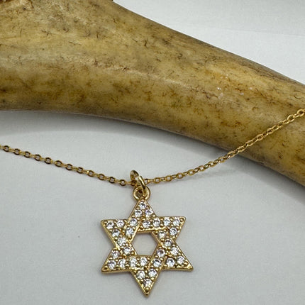 Vintage Silver Star of David Pendant Necklace | 925 Sterling Silver Jewish Star Statement Charm Necklace