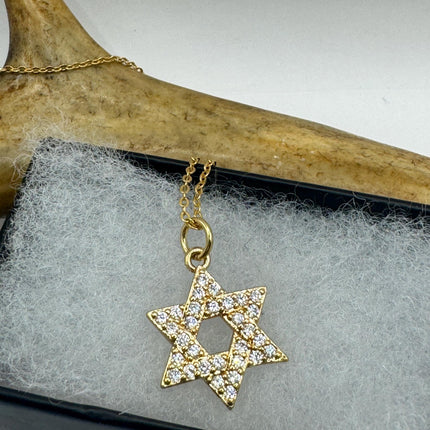 Vintage Silver Star of David Pendant Necklace | 925 Sterling Silver Jewish Star Statement Charm Necklace