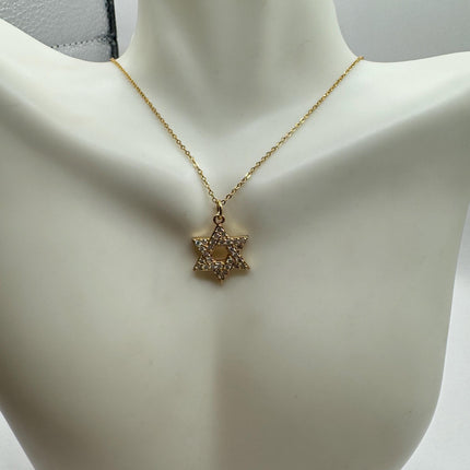 Vintage Silver Star of David Pendant Necklace | 925 Sterling Silver Jewish Star Statement Charm Necklace