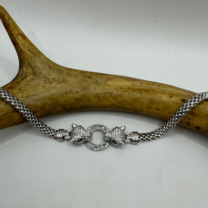 Vintage Silver Tennis Bracelet | Crystal Diamond Cubic Zirconia | 925 Sterling Silver
