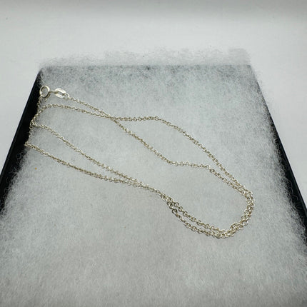Vintage Silver Necklace Sterling Silver Hammered Link Chain Necklace for Him for Her or for Anyone