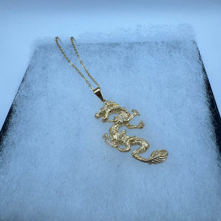 Vintage Gold Filled Dragon Necklace Link Chain Necklace for Him for Her or for Anyone