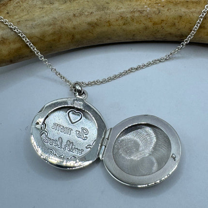Vintage Silver Locket | Tiny Silver Heart Photo Memory Charm Pendant | 925 Sterling Silver Delicate Chain | Small Photo Mini Memory Necklace