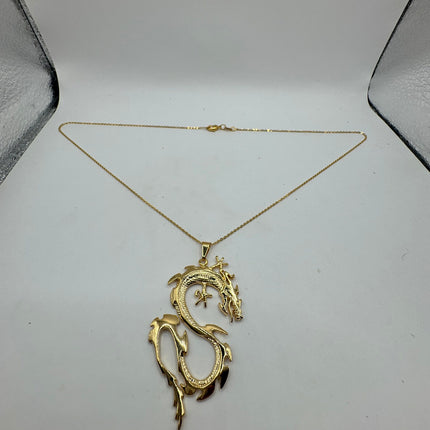 Vintage Gold Filled Dragon Necklace Link Chain Necklace for Him for Her or for Anyone
