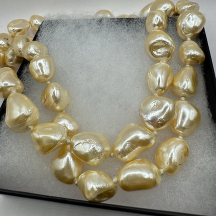 Vintage Pearl Necklace | Hand Knotted Pink Pearl Gemstone 40 Inch Jump Rope Length Elegant Statement Layering Necklace
