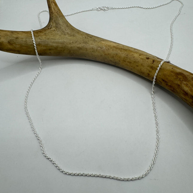 Vintage Silver Necklace | Sterling Silver Rope Link Chain Necklace for Him for Her or for Anyone
