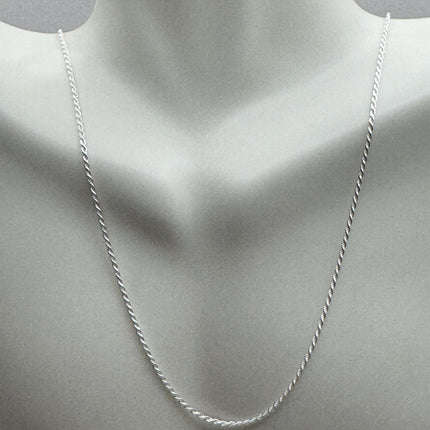 Vintage Silver Necklace | Sterling Silver Rope Link Chain Necklace for Him for Her or for Anyone