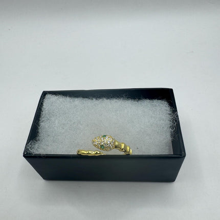 Vintage Tiny Gold Snake Ring | Gold 925 Sterling Silver | Unique Serpent Ring | Wedding Thumb Band - Free US Shipping!