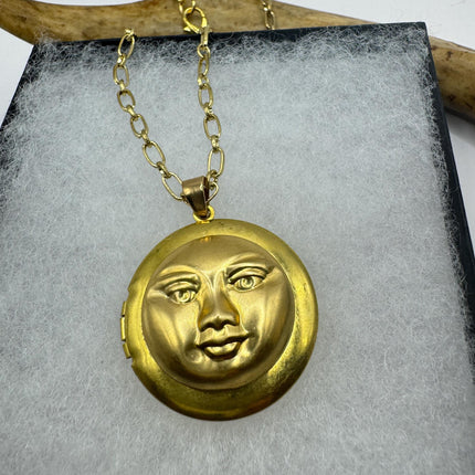 Vintage Tiny Gold Heart Photo Locket 9K Gold Filled Memory Charm Engraved with Tiny Heart and "LOVE" engraved on Delicate Gold Chain