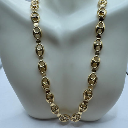 Vintage Gold Bracelet | 9k GF Flat Mariner Anchor Chain Link for Stacking Layered Everyday Jewelry